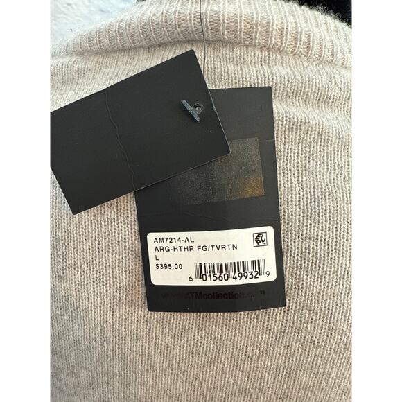 NWT ATM Cashmere Argyle Sweater Grey Large - Picture 3 of 3